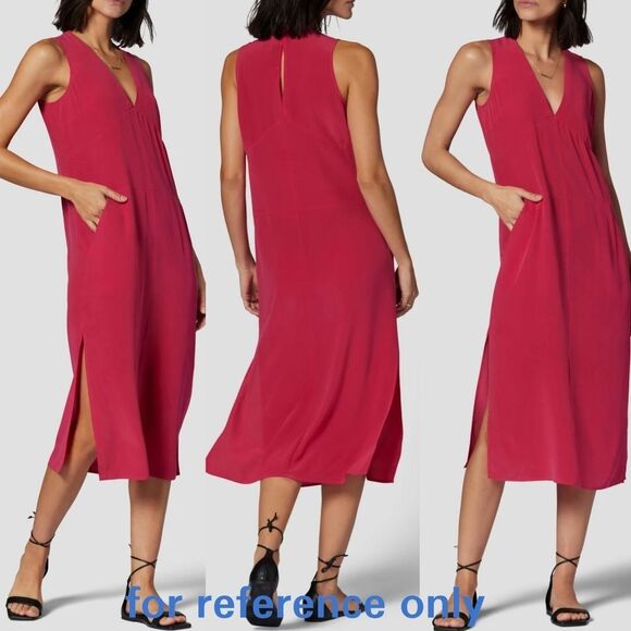 NWT|Equipment Femme Charlotte 100% Silk Midi Dress, 4 - Picture 2 of 11